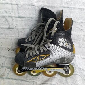 Mission RTX Inline Hockey Skates Size 9D Vibe-2 Chassis Labeda Wheels Black